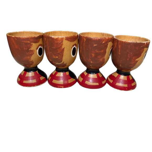 Wood Egg Cup Holders Set of 4 - Picture 6 of 9